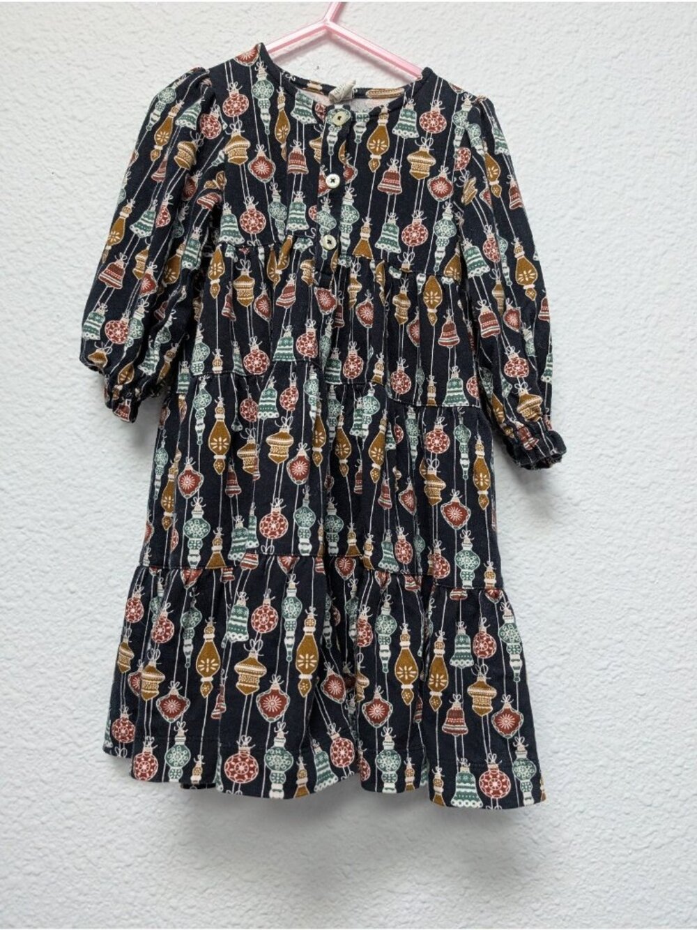 Kate Quinn Organic Cotton Vintage Ornaments 2T Long Sleeve Prairie Dress